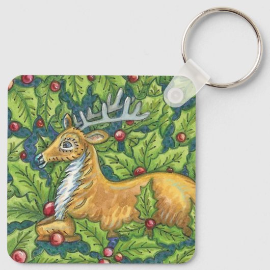 ホリーと森の中のかわいいクリスマストナカイ キーホルダー (裏面)