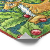 ホリーと森の中のかわいいクリスマストナカイ ポスター (角)