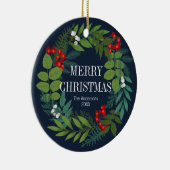 ホリーと緑のメリークリスマスホリデー セラミックオーナメント (右)