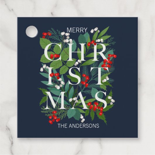 ホリーと緑のメリークリスマスホリデー フェイバータグ (正面)