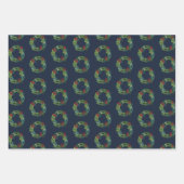 ホリーと緑のメリークリスマスホリデー ラッピングペーパーシート (正面)