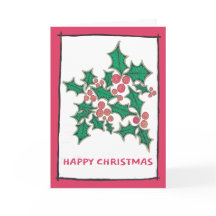 ホリーと赤い果実、オリジナルアート、あなたの言葉