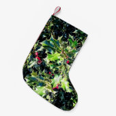 ホリーと赤い果実 スモールクリスマスストッキング (正面 (吊り時))