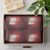 ホリーと赤の上に白い居心地の良いクリスマスキャンドル 薄葉紙 (ギフト)