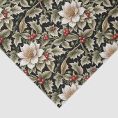 ホリーと赤の果実を持つ白い花 薄葉紙 (詳細)