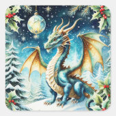 ホリーと魔法のドラゴンクリスマス スクエアシール (正面)