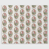 ホリーと(鳥)ショウジョウコウカンチョウクリスマスの素敵なランタン ラッピングペーパー (フラット)