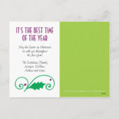 ホリーのクリスマスすてき写真はがきプラムを持っている シーズンポストカード (裏面)