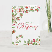 ホリーのクリスマスの挨拶離れ シーズンカード (正面)