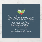 ホリーのパーソナライズされた枝 スパークリングワインラベル (シングルラベル)