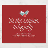 ホリーのパーソナライズされた枝 スパークリングワインラベル (シングルラベル)