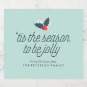 ホリーのパーソナライズされた枝 スパークリングワインラベル (シングルラベル)