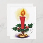 ホリーのヴィンテージクリスマスキャンドル シーズンカード (正面/裏面)