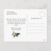 ホリーの実のクリスマスツリー　水彩の挨拶状 シーズンポストカード (裏面)