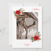 ホリーの実 クリスマスキス  おしゃれな 楽しい クリスマスの写真 シーズンカード (正面)