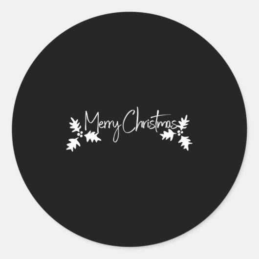 ホリーの手書きクリスマススクリプト ラウンドシール (正面)