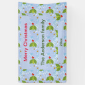 ホリーの果実のパタ葉ーンメリークリスマス 横断幕 (縦)