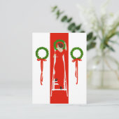 ホリーの枝でホールをデッキにする ポストカード (スタンド正面)