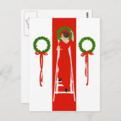 ホリーの枝でホールをデッキにする ポストカード (正面/裏面)