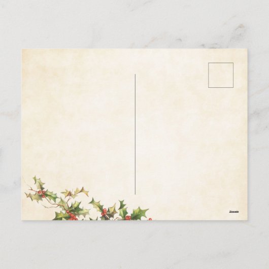 ホリーの枝も描ある シーズンポストカード (裏面)