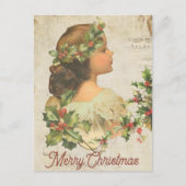 ホリーの枝も描ある シーズンポストカード (正面)