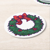 ホリーの枝 ラウンドペーパーコースター (アングル)