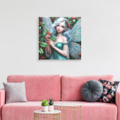 ホリーの美しい12月の妖精 キャンバスプリント (インサイチュ (リビング))