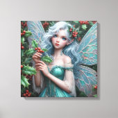 ホリーの美しい12月の妖精 キャンバスプリント (正面)