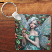 ホリーの美しい12月の妖精 キーホルダー (正面)