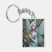 ホリーの美しい12月の妖精 キーホルダー (正面左)