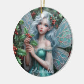 ホリーの美しい12月の妖精 セラミックオーナメント (左)