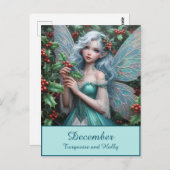 ホリーの美しい12月の妖精 ポストカード (正面/裏面)