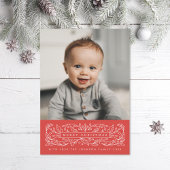 ホリーの葉のクリスマス クラシック写真 シーズンカード