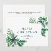 ホリーの葉のクリスマス シーズンカード (正面/裏面)