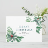 ホリーの葉のクリスマス シーズンカード (スタンド正面)