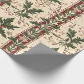 ホリーをテーマにしたビクトリアンラッピング紙 ラッピングペーパー (角)