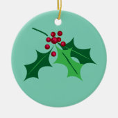 ホリーを持ったトナカイ セラミックオーナメント (正面)