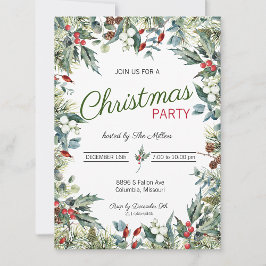 ホリーアンドアイビークリスマスパーティの招待状 招待状