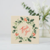 ホリーアンドアイビーボタニカルクリスマスリース サンキューカード (スタンド正面)