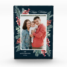 ホリーアンドエバーグリーンハッピーホリデー フォトブロック