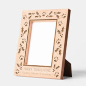 ホリーアンドドッグポーズホリデー レーザー彫刻フレーム (左)