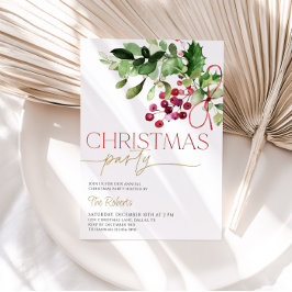 ホリーアンドベリークリスマスパーティの招待状 招待状