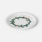 ホリーアンドベリークリスマスリース ペーパープレート (アングル)