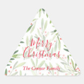 ホリーアンドベリーホリデークリスマス 三角形シール (正面)