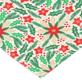 ホリーアンドポインセチア植物学的ホリデーパターン ショートテーブルランナー (コーナー)