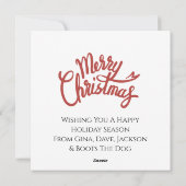 ホリーアンドリーフサークルムースクリスマスホリデーカード シーズンカード (裏面)