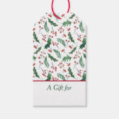 ホリーアンドレッドベリーホリデーパターン ギフトタグ (正面)
