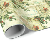 ホリーアンドロビンズホリデーパターン ラッピングペーパー (ロールコーナー)