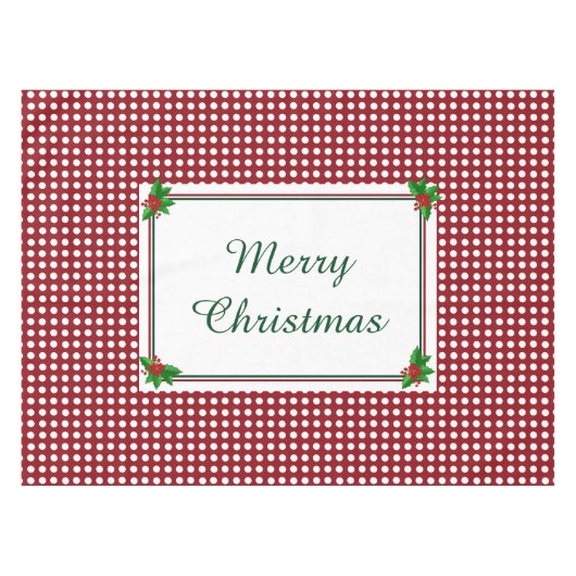 ホリーアンド水玉模様ズホリデーテーブルクロス テーブルクロス (正面(横))