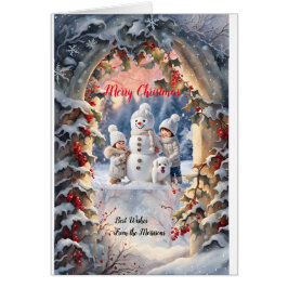 ホリーアーキーパーソナライズされたウェイクリスマスグリーティングカード